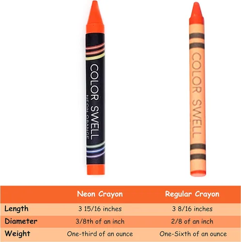 Miniatura 5 de Color Swell Paquete de crayones de neón, una caja de divertidos crayones de neón de calidad para profesores, duraderos para niños, estudiantes