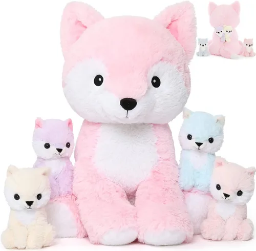 Miniatura 21 de MorisMos Juguetes de Peluche de Tigre - Conjunto Suave de Peluche de Tigre Mamá y Bebés, Tamaño Grande, 20 pulgadas