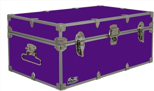 Miniatura 9 de C&N Footlockers - Baúl Happy Camper de tamaño completo - Tronco de campamento de verano #1 - Fabricado en los Estados Unidos - Reposapiés de acero