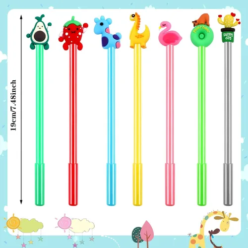 Miniatura 3 de SANNIX 20 bolígrafos de tinta de gel de dibujos animados, a granel, varios estilos, novedosos bolígrafos de escritura para niños, regalo, escuela