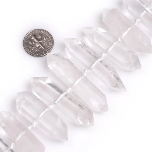 Miniatura 7 de Cuentas de punta de diente de piedra natural natural perforadas para hacer joyas de 15 pulgadas (0.394 x 0.591 in)