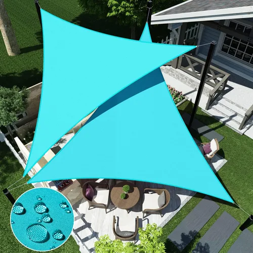 Miniatura 9 de ECOOPTS Toldo impermeable triangular, 12 x 12 x 12 pies, bloqueo UV, para patio al aire libre, pérgola, jardín (rojo)
