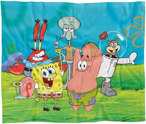 Miniatura 9 de LOGOVISION Manta de Bob Esponja, 36"x58" Bob Esponja Grupo Manta de forro polar