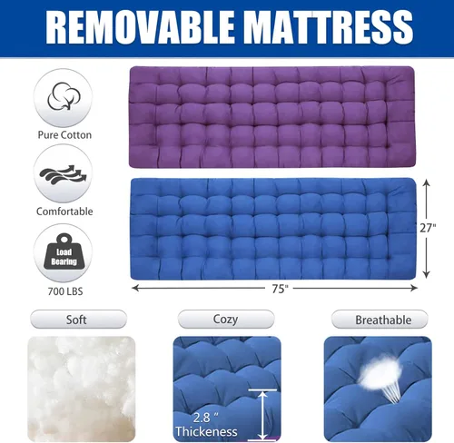 Miniatura 4 de Catre de Camping con Almohadilla Gruesa Catres para Dormir Cama de Camping Catre Plegable 450LBS(Carga Máxima) Cómodo Doble Capa Oxford Resistente