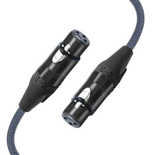 Miniatura 8 de Cable de audio de equilibrio de 3 pines hembra a hembra, cables de conexión de micrófono de 3 pines, cables de conexión XLR hembra a hembra DMX