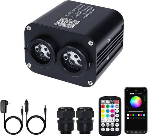 Miniatura 19 de AMKI Motor de fuente de luz de 32W con doble puerto de alta luminosidad, modo de sonido parpadeante, control remoto/APP, RGBW, para kit de luz