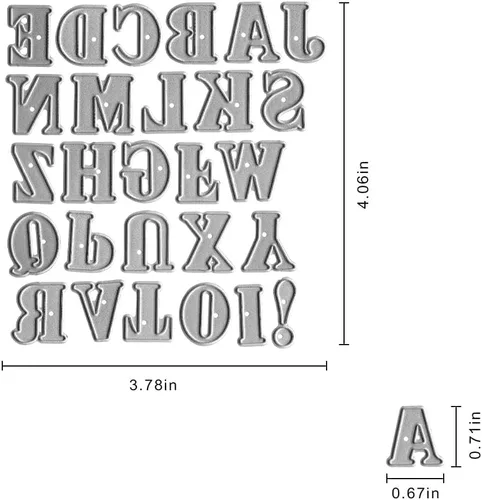 Miniatura 2 de Metal Capital - 26 troqueles de corte del alfabeto, minúsculas, 26 letras del alfabeto, troqueles para hacer tarjetas, herramientas de grabado