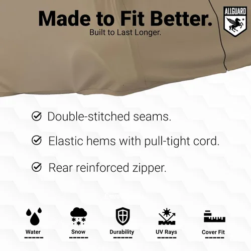Miniatura 6 de AllGuard - Funda impermeable para carrito de golf, poliéster resistente, protege de la lluvia, el sol, los rayos UV y más, color bronceado