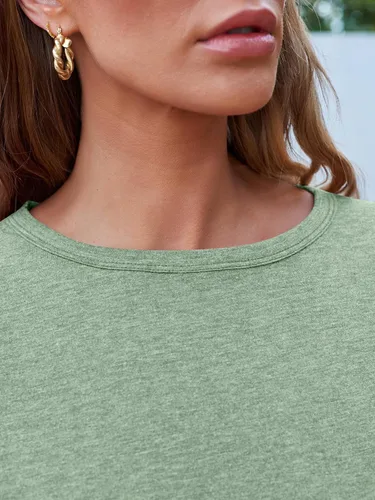 Miniatura 16 de SUNBS Paquete de 3 camisas de manga larga para mujer, ajuste holgado, ropa de otoño, ropa de moda 2025, camisetas básicas de entrenamiento, trajes