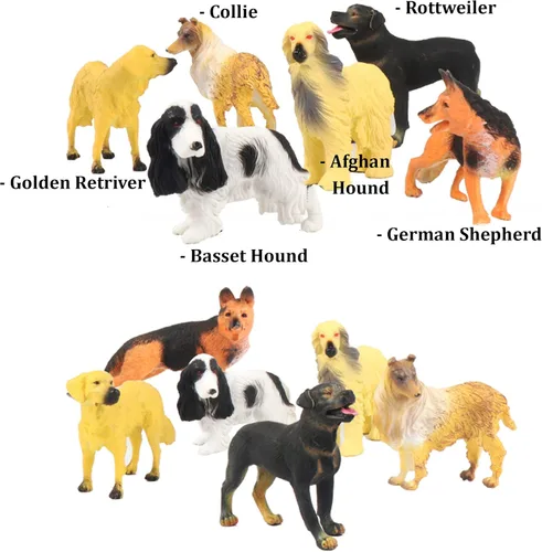 Miniatura 6 de Liberty Imports Juego de 18 figuras de perro grandes, animales de juguete realistas de 4 pulgadas, figuras de raza de perro de plástico grande