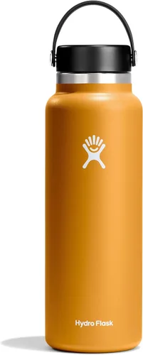 Miniatura 102 de Hydro Flask - Botella de agua de acero inoxidable aislada - Boca ancha con tapa flexible, sin derrame, a prueba de fugas y recargable de 40 oz Negro
