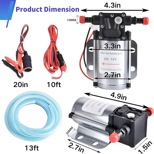 Miniatura 2 de Kits de bomba de transferencia de combustible, bombas de transferencia de combustible eléctricas de 12 voltios, bombas autocebantes de alta