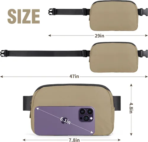 Miniatura 4 de ZPN Mini riñonera cruzada para mujer y hombre, Caqui