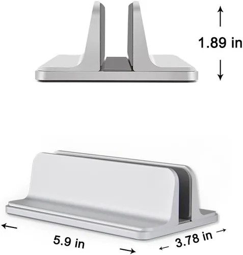 Miniatura 6 de Soporte para computadora portátil, cuna para portátiles, base ajustable, soporte para MacBook Dell Hp Surface iPad - Plata