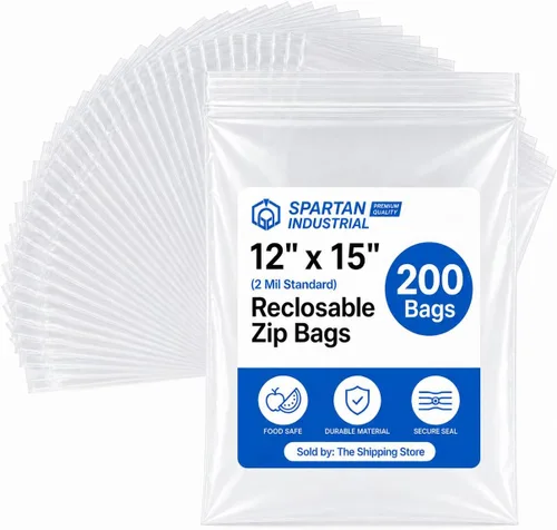 Miniatura 12 de Spartan Industrial - Bolsas de plástico de polietileno transparente recerrable de 6" x 9" (200 unidades) de un cuarto de galón con cremallera