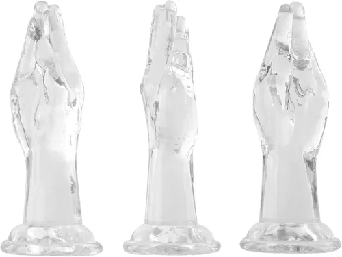 Miniatura 7 de Consoladores de mano realistas, consoladores grandes transparentes de 9.9 pulgadas con fuerte ventosa, juguetes sexuales flexibles para adultos