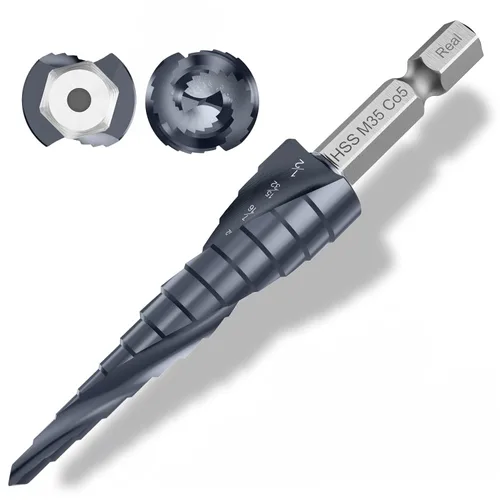Miniatura 16 de Juego de Brocas de Paso, de 1/4" a 2-3/8", Broca de Paso de Vástago Hexagonal de Acero de Alta Velocidad para Acero Inoxidable, Metal, Aluminio