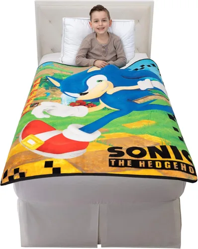 Franco Ropa de cama para niños, manta súper suave de micro raschel, 46 x 60 pulgadas, Sonic The Hedgehog, Anime Sonic el erizo