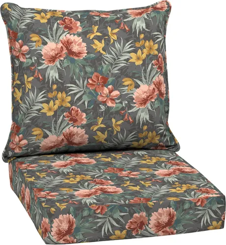 Miniatura 77 de Arden Outdoor Deep Seat Cushion Set, 24 x 24 pulgadas, Cojín para patio resistente al clima, a la lluvia y a la decoloración para silla, sofá y sofá