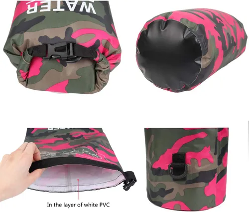 Miniatura 3 de Bolsa seca impermeable de 2L/5L/10L/15L/20L/30L, saco enrollable que mantiene el equipo seco para kayak, rafting, navegación, natación, campamento