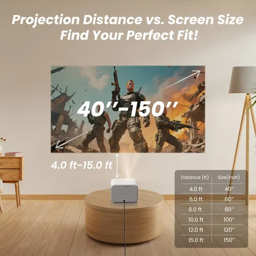 Miniatura 8 de [Sonido de JBL y alto brillo] Proyector Yaber con WiFi y Bluetooth, enfoque automático/corrección Keystone, proyector de película de sonido 3D