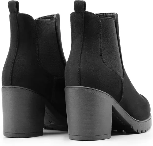 Miniatura 4 de DREAM PAIRS. FRE - Botines de tacón alto estilo Chelsea para mujer