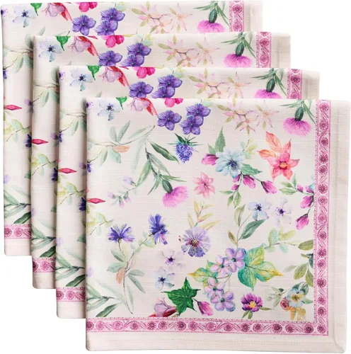 Miniatura 116 de Maison d' Hermine Happy Florals - Juego de 4 servilletas 100% algodón suave y cómodo perfectas para cenas familiares, bodas, fiestas de cóctel, 063