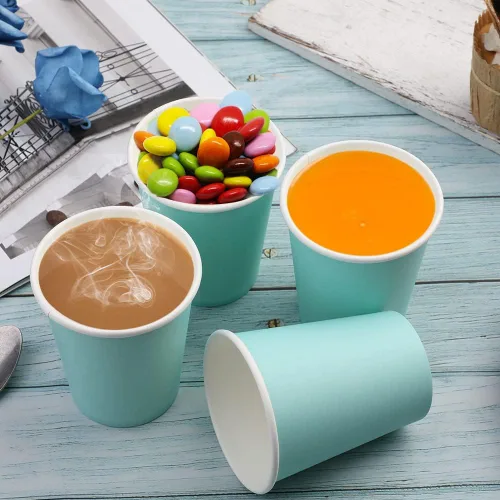 Miniatura 3 de Vasos de papel de 8 onzas, paquete de 50 tazas de café de papel desechables para bebidas calientes o frías para fiestas, picnic, barbacoa, viajes