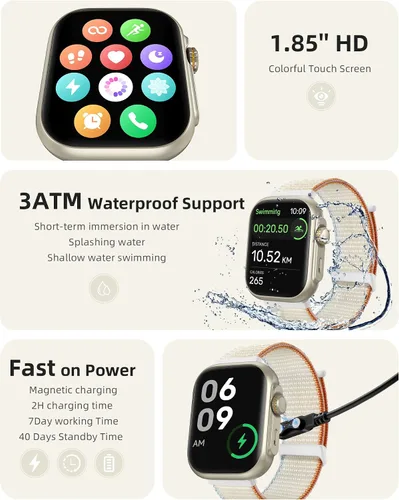 Miniatura 8 de Parsonver Reloj inteligente, Alexa Bulit-in, GPS, llamadas Bluetooth, rastreador de actividad impermeable de 30M, paquete de 2