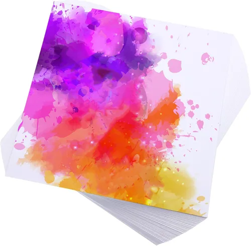 Spiareal 100 hojas de papel de acuarela de 8 x 8 pulgadas, a granel, 140 libras/300 GSM, papel de construcción blanco, prensa en frío, algodón en