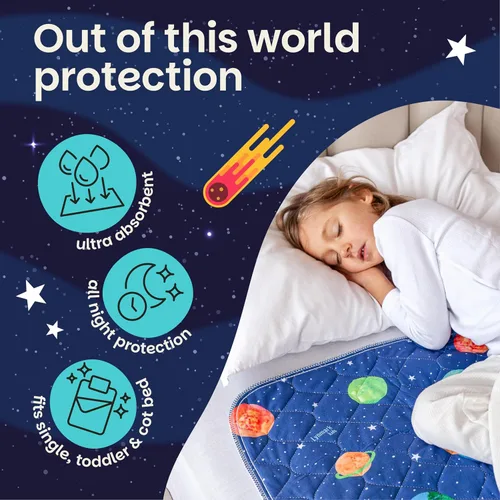 Miniatura 2 de Lynmark 2 protectores de colchón para entrenamiento de orina para niños, tapete impermeable para entrenamiento de inodoro, antideslizante, lavable