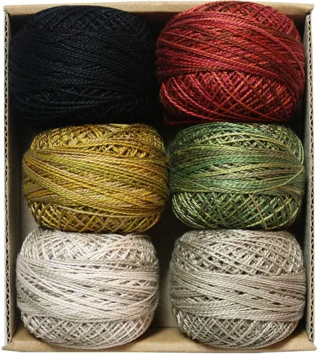 Valdani Hilo de algodón Perle talla 12 | Año de Bertie | 6 colores 109 yardas - Hilo de bordado teñido a mano