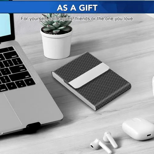 Miniatura 8 de Tarjetero para Tarjetas de Presentación de Lujo de Cuero PU y Estuche para Múltiples Tarjetas, Tarjetero para Tarjetas de Presentación de Negocios
