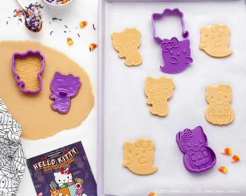 Miniatura 3 de Handstand Kitchen Hello Kitty - Juego de fiesta de galletas de Halloween con sellos de galletas, espátula y más - Jubilado