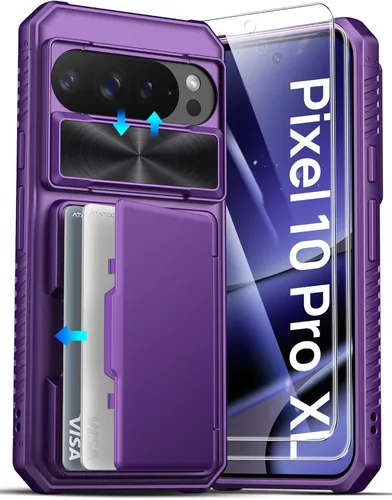 Miniatura 18 de ATATOO Funda tipo cartera para Google Pixel 10 Pro XL, tarjetero integrado (3-5 tarjetas) [bloqueo RFID] y cubierta de cámara deslizante, protección