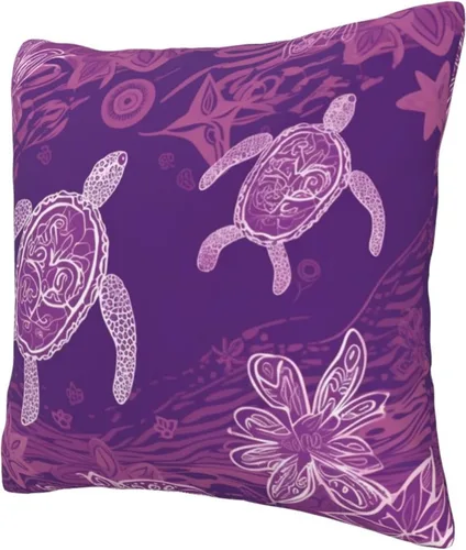 Miniatura 9 de Hawaii con estampado de tortuga marina morada, fundas de almohada modernas, fundas de almohada cuadradas decorativas suaves para decoración