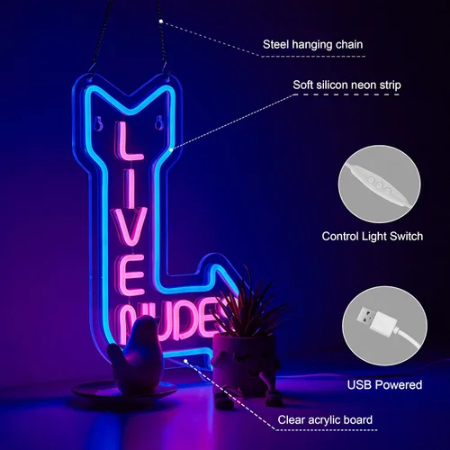 Miniatura 4 de Letrero de neón para decoración de pared, hombre, cueva, bar, cerveza, arte para el hogar, luz de neón, luces LED de neón con regulador de Azul +