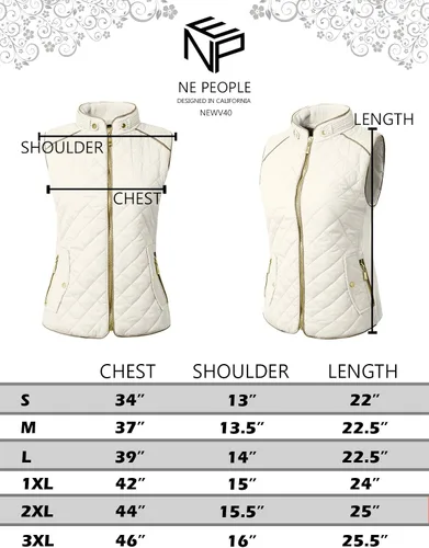Miniatura 7 de NE PEOPLE Chaleco ligero acolchado con cremallera para mujer S-3XL