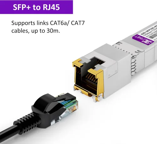 Miniatura 2 de Transceptor 10GBASE-T SFP+ a RJ45, módulo SFP+ a Ethernet de cobre multitarifa 1/2.5/5/10G para Cisco SFP-10G-T-S, Ubiquiti UniFi UF-RJ45-10G
