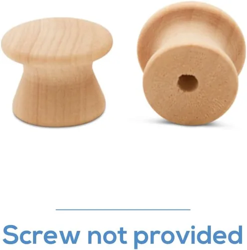 Miniatura 3 de Woodpeckers Perillas de madera de grano final, 1 pulgada, paquete de 25 pomos de madera pequeños sin terminar para armarios, aparadores, tiradores