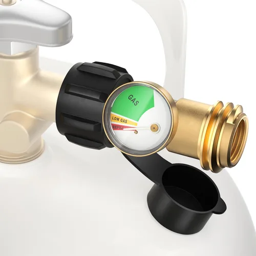 Indicador de nivel de tanque de propano, medidor de propano universal para tanque LP de 5 a 40 libras, medidor de presión de gas codificado por