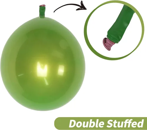 Miniatura 4 de Globos cromados verdes, 50 unidades de 10 pulgadas, globos metálicos de doble capa de color verde claro brillantes y gruesos, globos de látex
