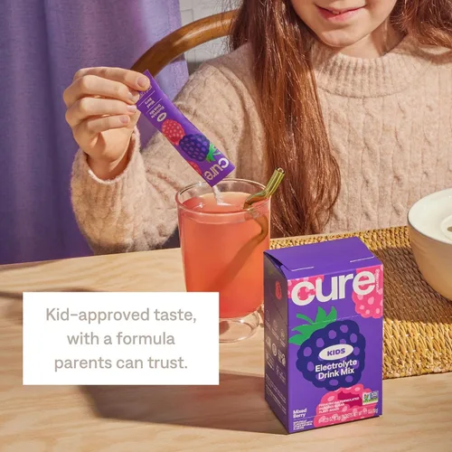 Miniatura 5 de Cure Hydration - Mezcla de bebida de electrolitos para niños Fórmula rehidratante pediátrica a base de plantas Sin azúcar añadida, FSA-HSA, sin