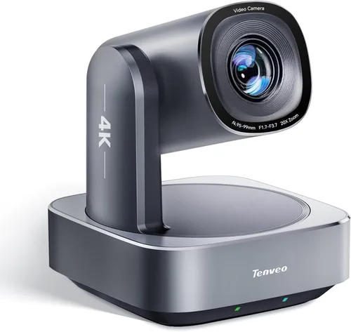 Tenveo Cámara PTZ 4K AI Humanoid & Seguimiento Automático de Cara 20X Zoom Óptico+8X Digital Zoom USB3.0/HDMI/LAN PoE Cámara IP de Transmisión en