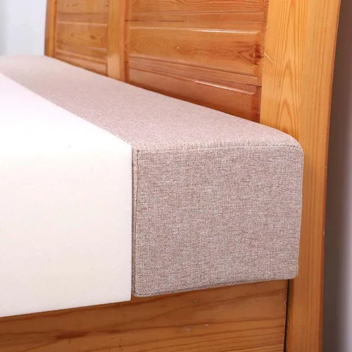 Miniatura 14 de YURRO Almohadilla de cuero sintético para cama de cabecero, protección acolchada para cabecera, almohada larga y alargadora de colchón suave, Beige