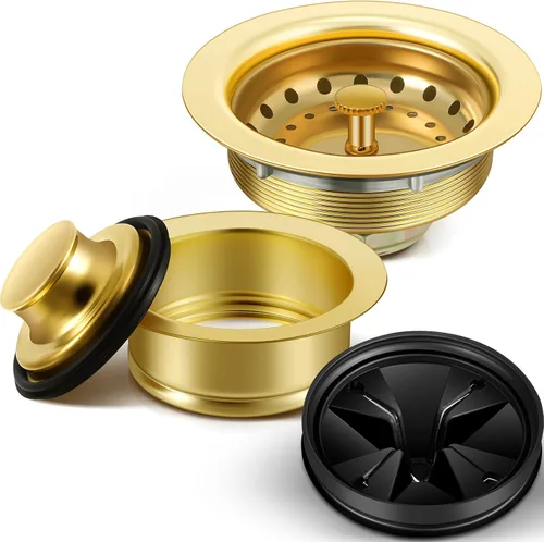 Miniatura 8 de Norme 5 Piezas Conjunto de Colador de Desagüe de Fregadero de Cocina de 3-1/2 Pulgadas Ensamblaje Brida de Triturador de Basura Tapón Obturador
