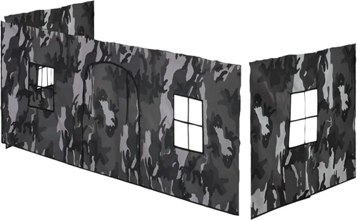 Miniatura 5 de Alaterre Furniture Jasper - Cama tipo loft junior individual, marco gris paloma y fondo de camuflaje gris