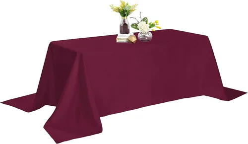 Miniatura 52 de Mantel de poliéster lavable de 90 pulgadas, resistente a las manchas y a las arrugas, mantel decorativo para mesa de comedor, fiestas de bufé y Negro