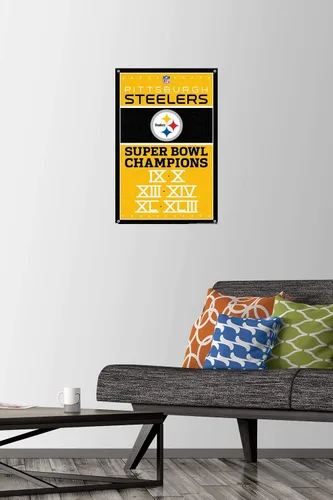 Miniatura 2 de Trends International NFL Pittsburgh Steelers - Póster de pared de Champions 13, 14.72 x 22.37 pulgadas, paquete de póster premium y alfiler