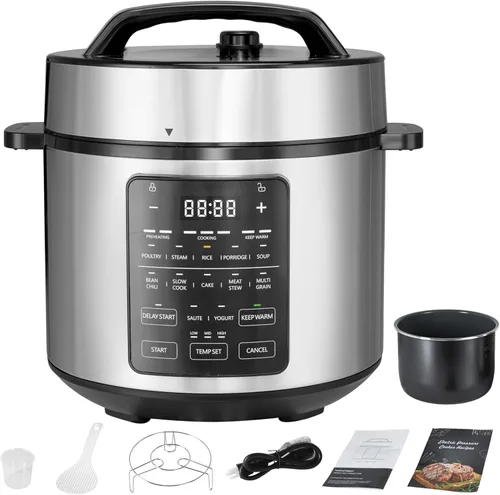 Miniatura 12 de Simple Deluxe 8QT - Olla a Presión Eléctrica Múltiple 16 en 1, Multi-Cocina Antiadherente de Acero Inoxidable para Hacer Yogur, Cocción Lenta